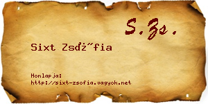 Sixt Zsófia névjegykártya